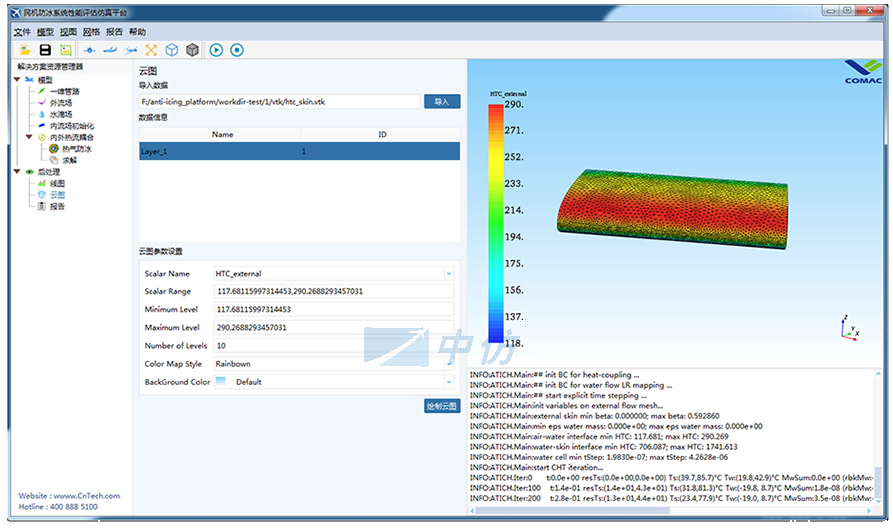 Civil aircraft anti-icing system performance evaluation simulation platform software