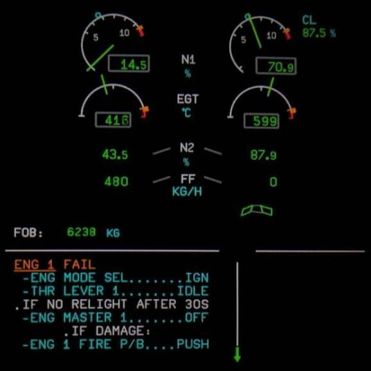 中仿CNFSimulator.A32空客A320飞行模拟器IPT ECAM故障显示