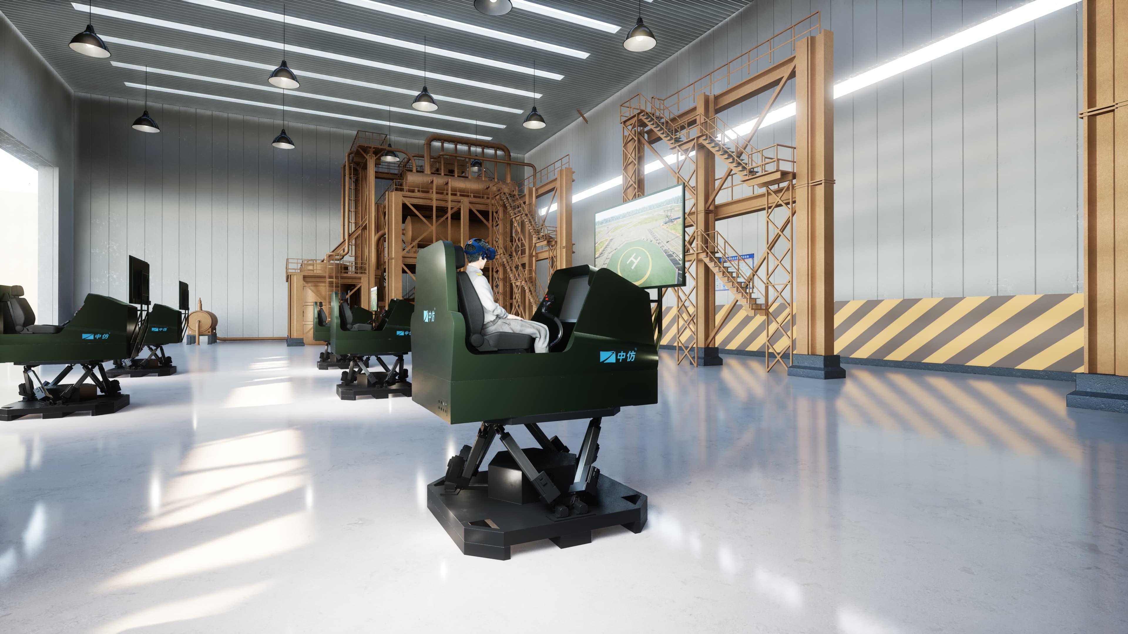 VR动态直升机训练模拟器